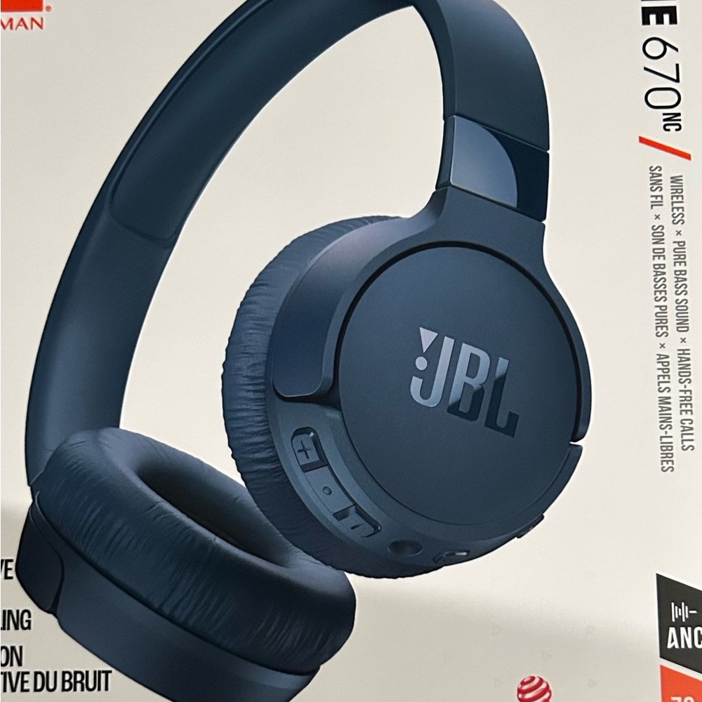 JBL E670NC Over-Ear Wireless Headphones - Dark Blue